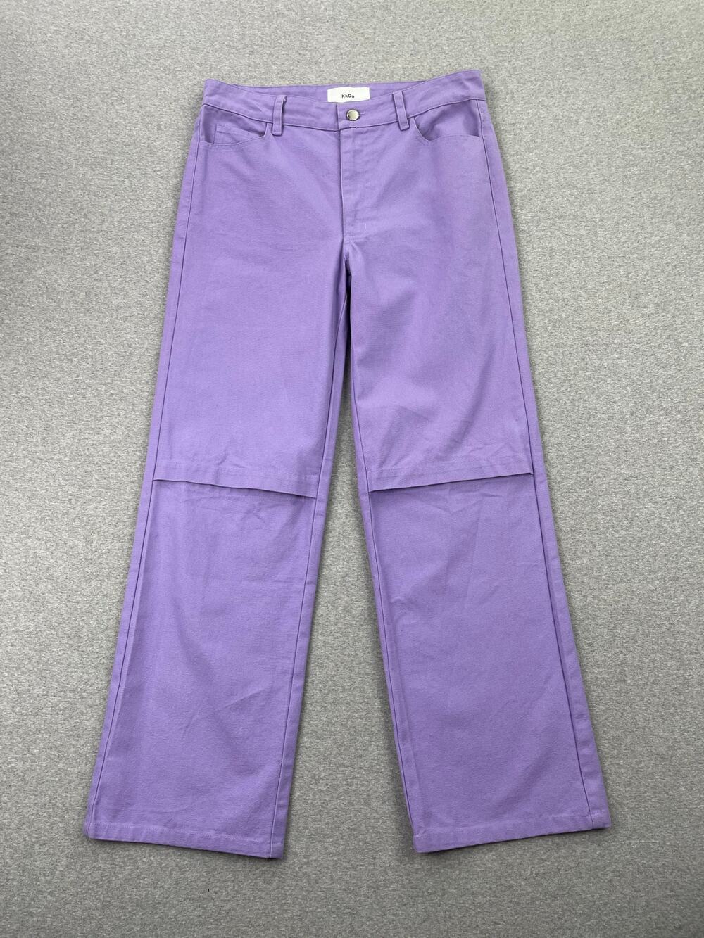 KkCo Knee Vent Straight Leg Pants Womens 27 Lavender Purple Jeans 100% Cotton